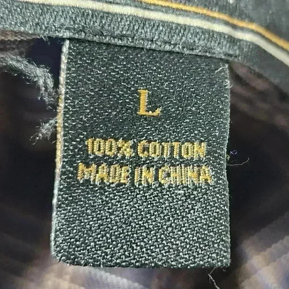 Jos. A Bank Reserve Cotton Plaid Navy Button Down Men's Shirt L - Picture 4 of 7